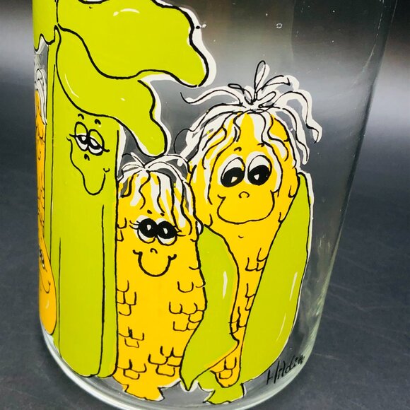 Vintage HILDI Anthropomorphic Vegetable Corn Celery Glass Jar and Bubble Lid - Picture 5 of 12